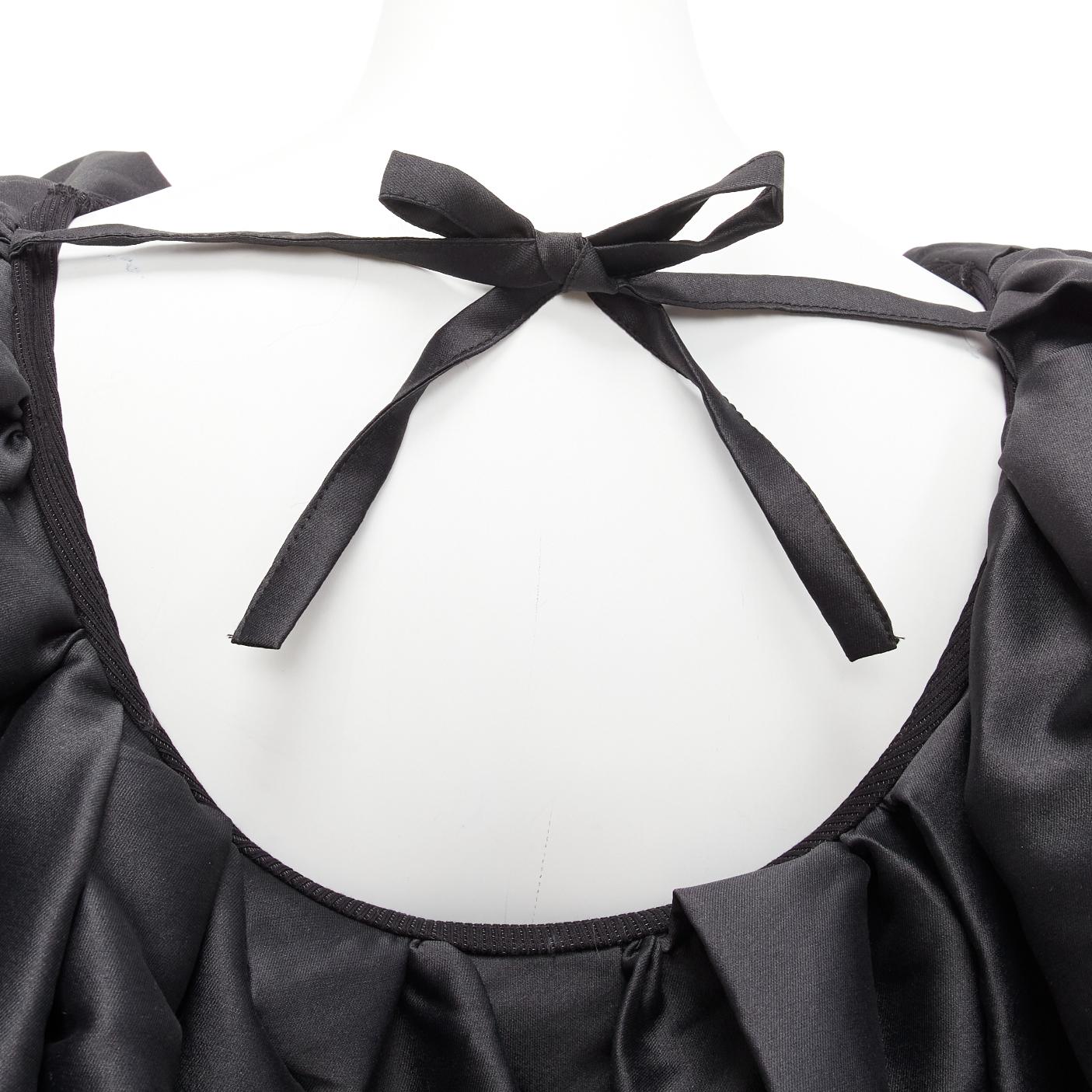 Black MARQUES ALMEIDA black organic cotton Victorian puff ruffle collar sweater XS For Sale