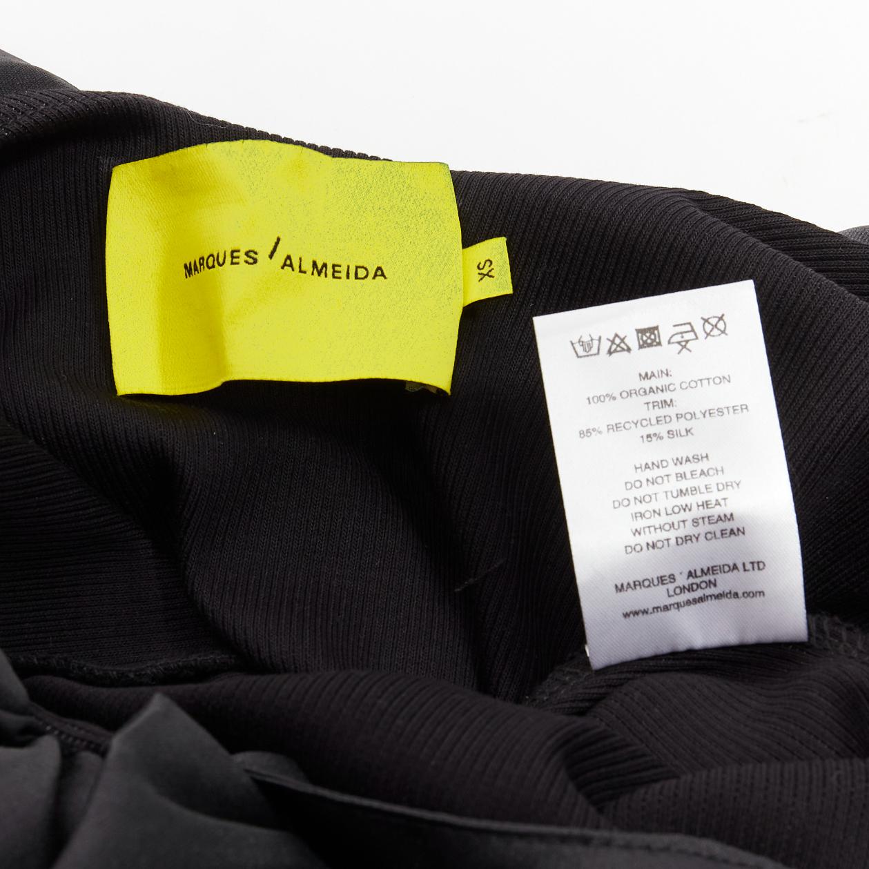 MARQUES ALMEIDA black organic cotton Victorian puff ruffle collar sweater XS For Sale 4