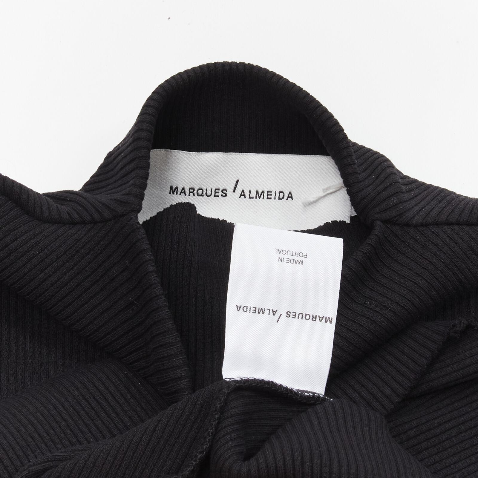 MARQUES ALMEIDA black turtleneck ribbed jersey puff sleeve top XS 5