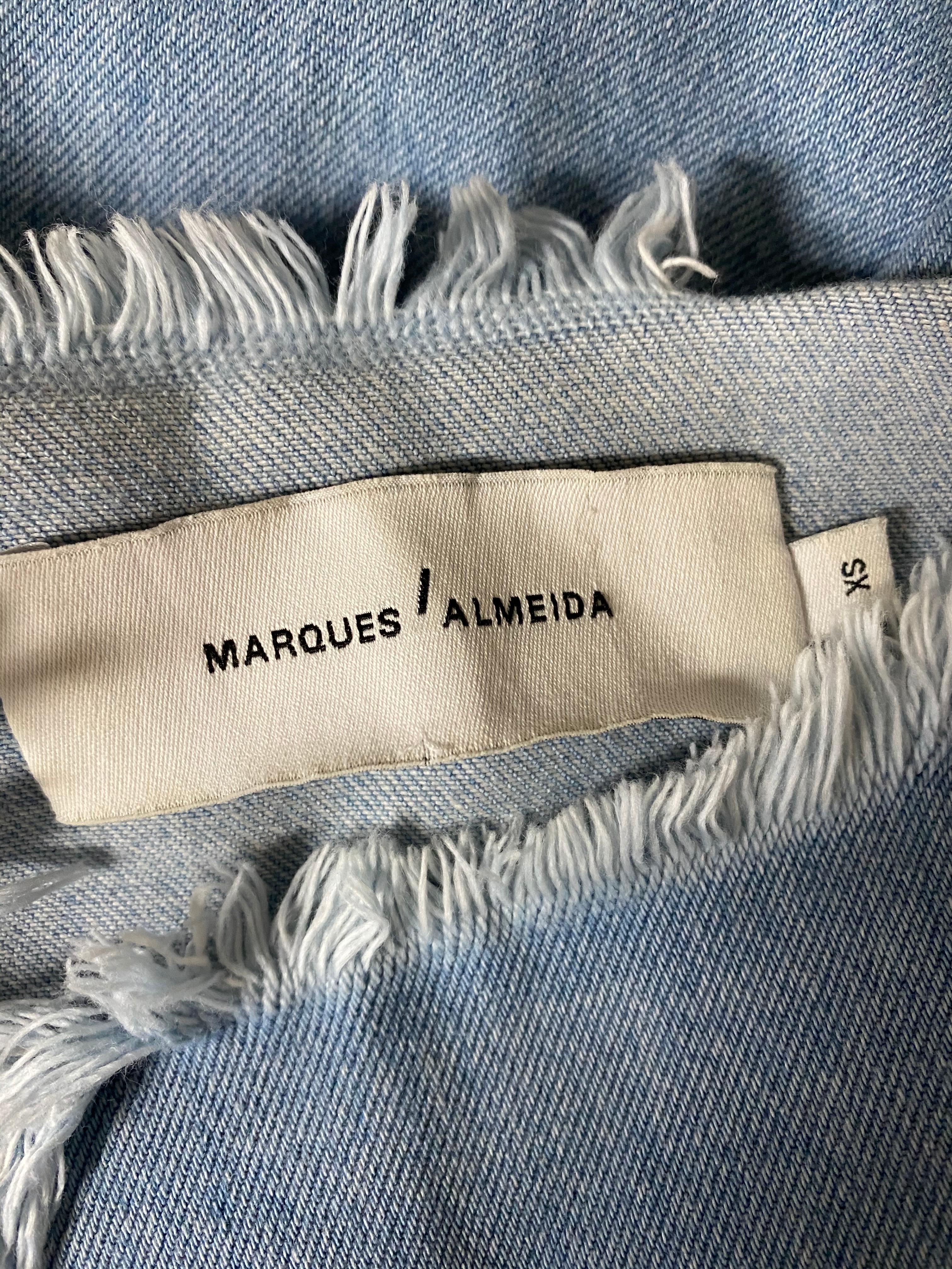 Marques Almeida Blue Denim Mini Dress Size XS For Sale 5