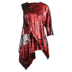 Marques' Almeida Draped Asymmetric Sequinned Tulle Mini Dress