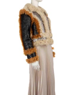Marques Almeida Metallic Leather Shearling Jacket Size S
