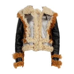 Marques Almeida Metallic Leather Shearling Jacket Size S