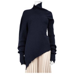 Marques Almeida Navy Wool Asymmetric Knit Jumper Size M