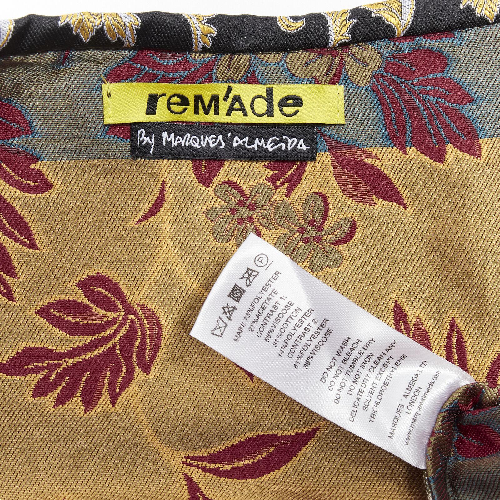 MARQUES ALMEIDA Sostén de red Remade 2020 patchwork brocado falda con volantes UK6 XS 4