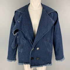 MARQUES ALMEIDA Size M Blue Denim Double Breasted Coat