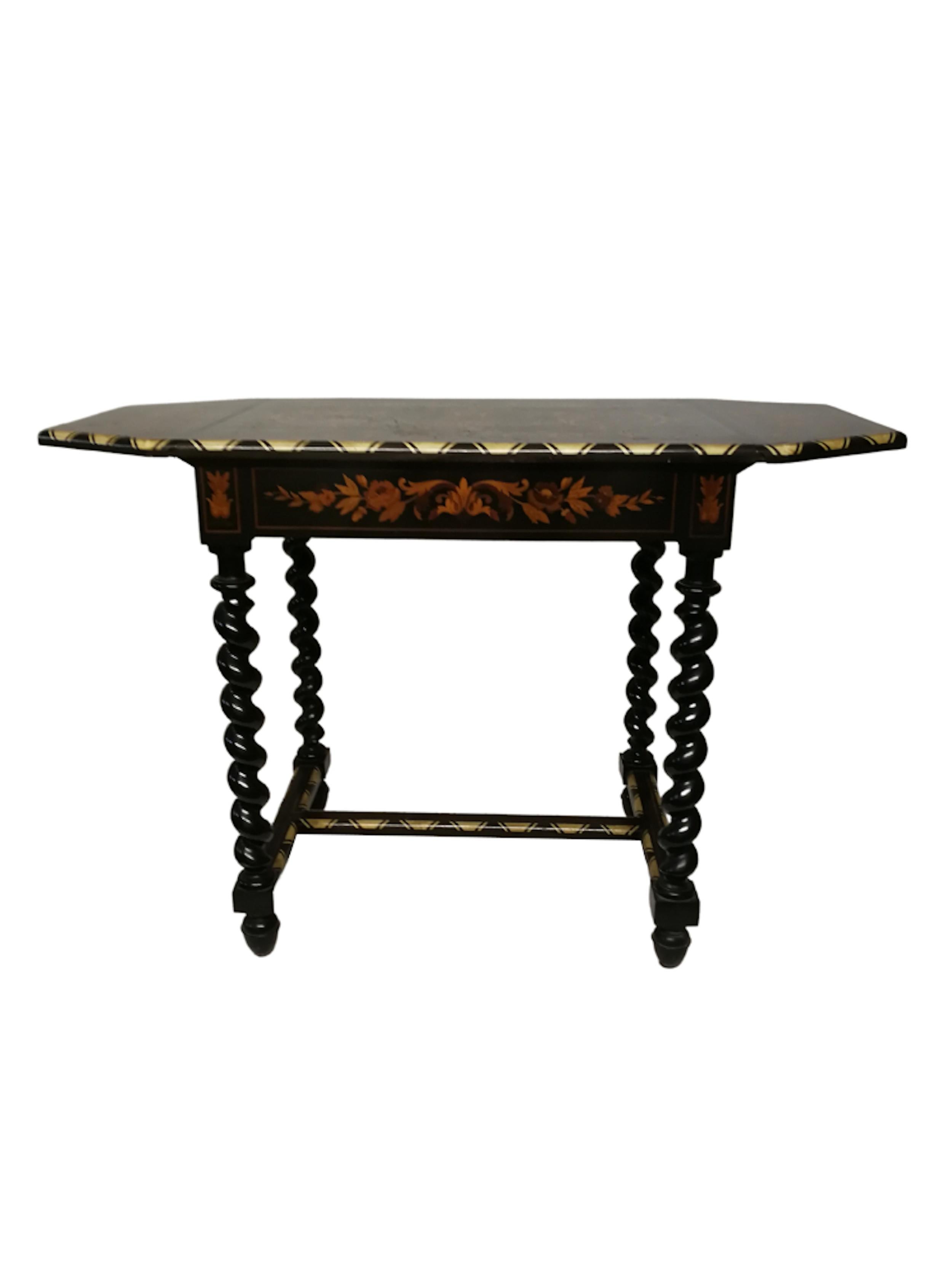 Marquetery Table with Foliage Pans 3