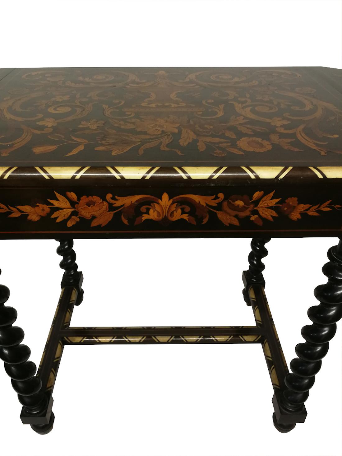 Marquetery Table with Foliage Pans 4