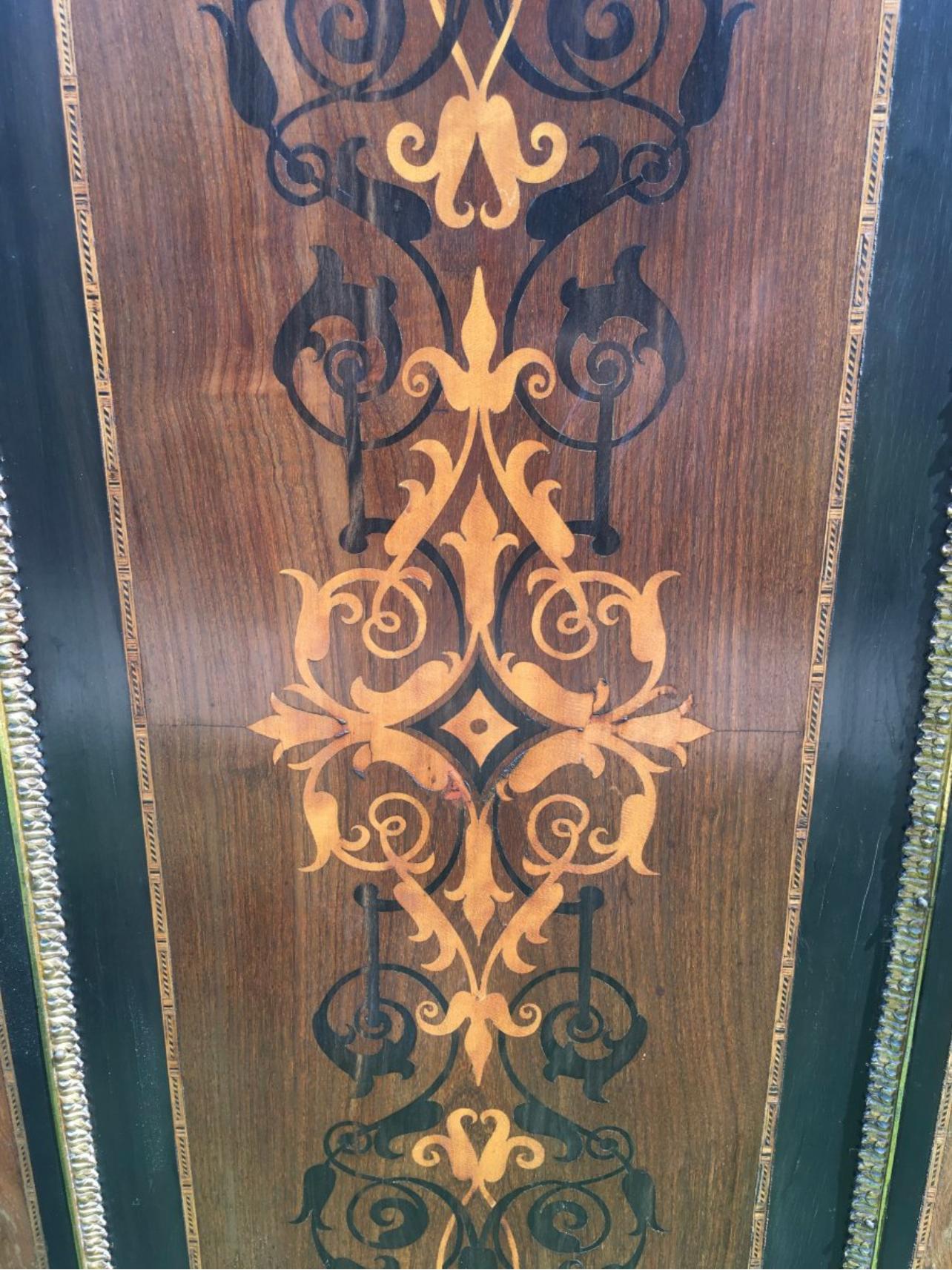 French Marquetry and Gilt Bronze Cabinet Napoleon III, 19th Century