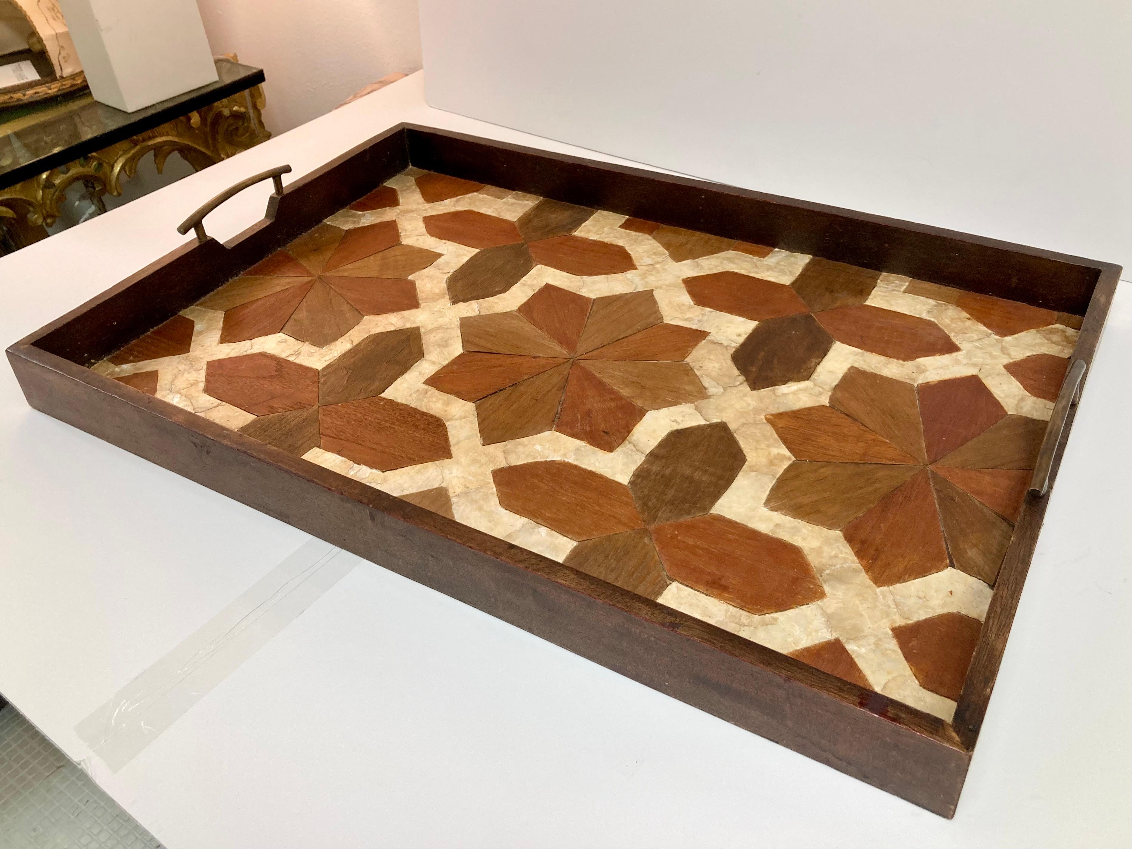 Marquetry and Mother-of-Pearl Large Tray 1