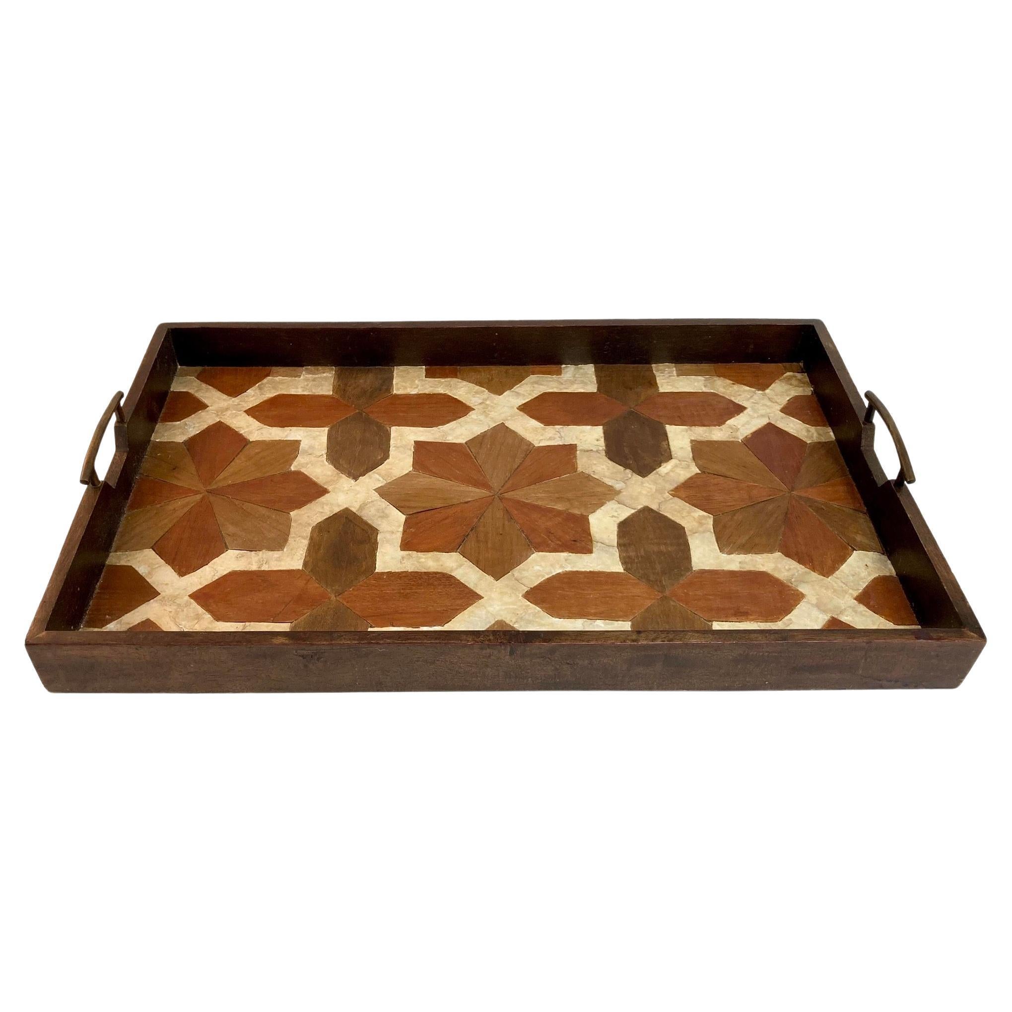 Marquetry and Mother-of-Pearl Large Tray