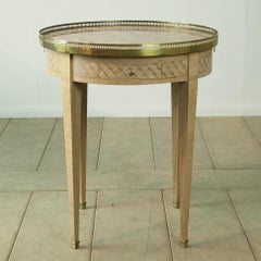 Marquetry Bouilotte Table with Breccia Marble Top