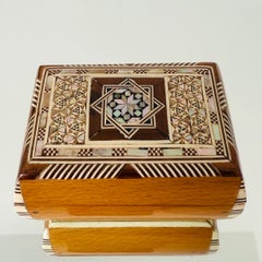 Marquetry Box with Mosaic Inlays in Mother of Pearl, Middle East. c. 1970's
