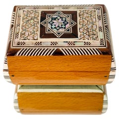 Marquetry Box with Mosaic Inlays in Mother of Pearl, Middle East. c. 1970's