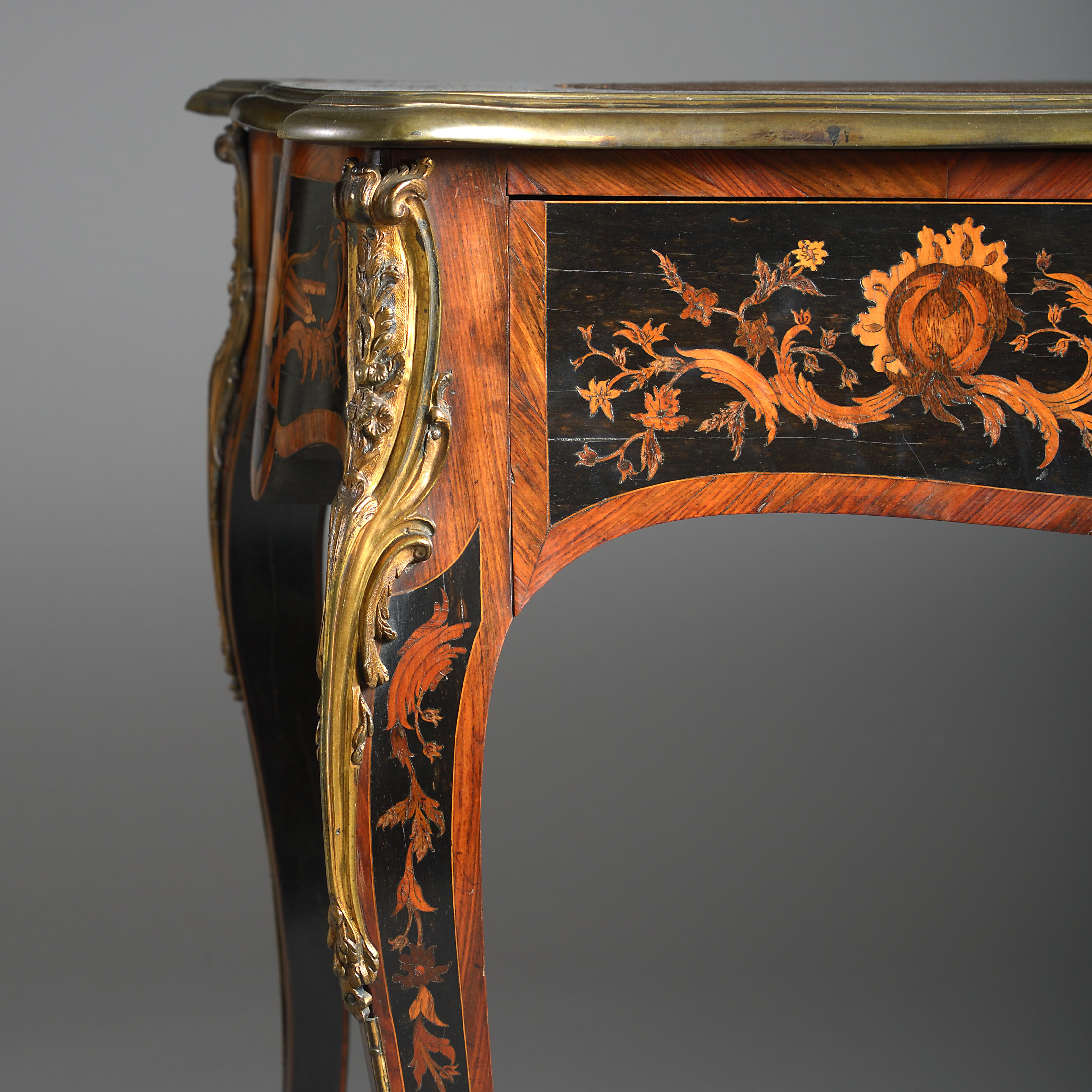 Marquetry Bureau Plat Attributed to Robert Blake & Sons 2