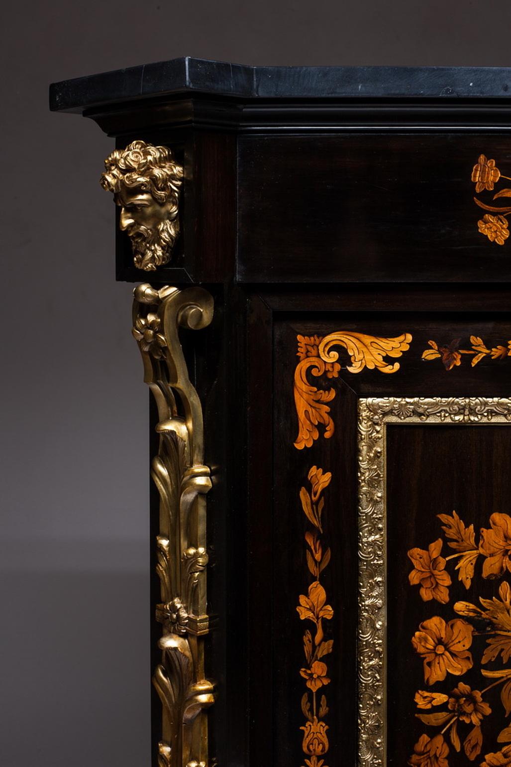 Louis XV Marquetry Cabinet Attributed to P. Sormani France 1870 For Sale