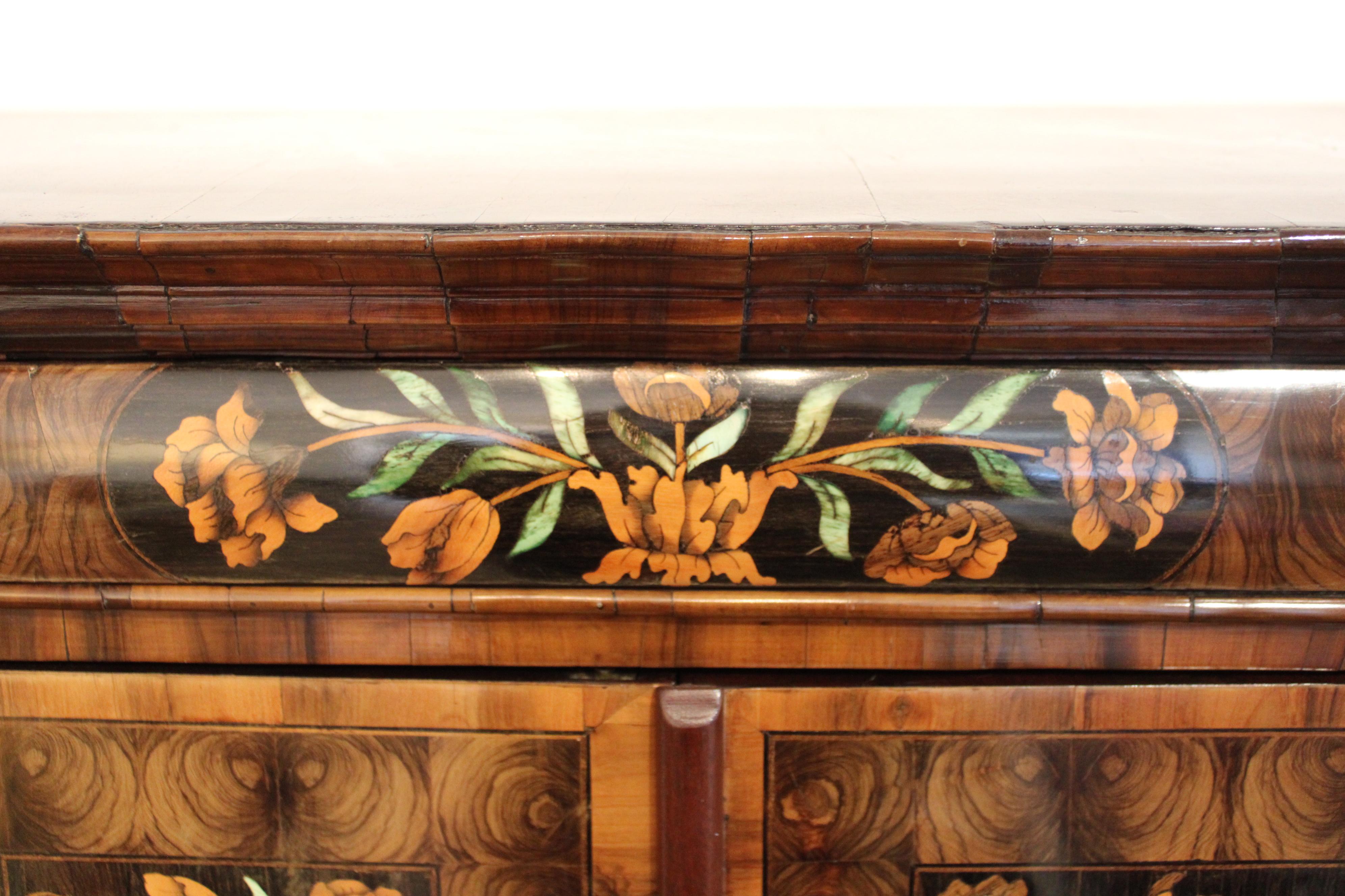 Nutwood Marquetry cabinet, late 18th century For Sale