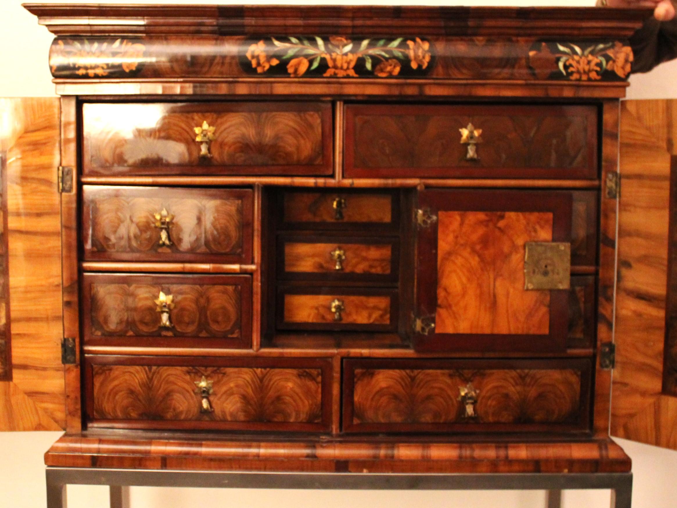 Marquetry cabinet, late 18th century For Sale 1