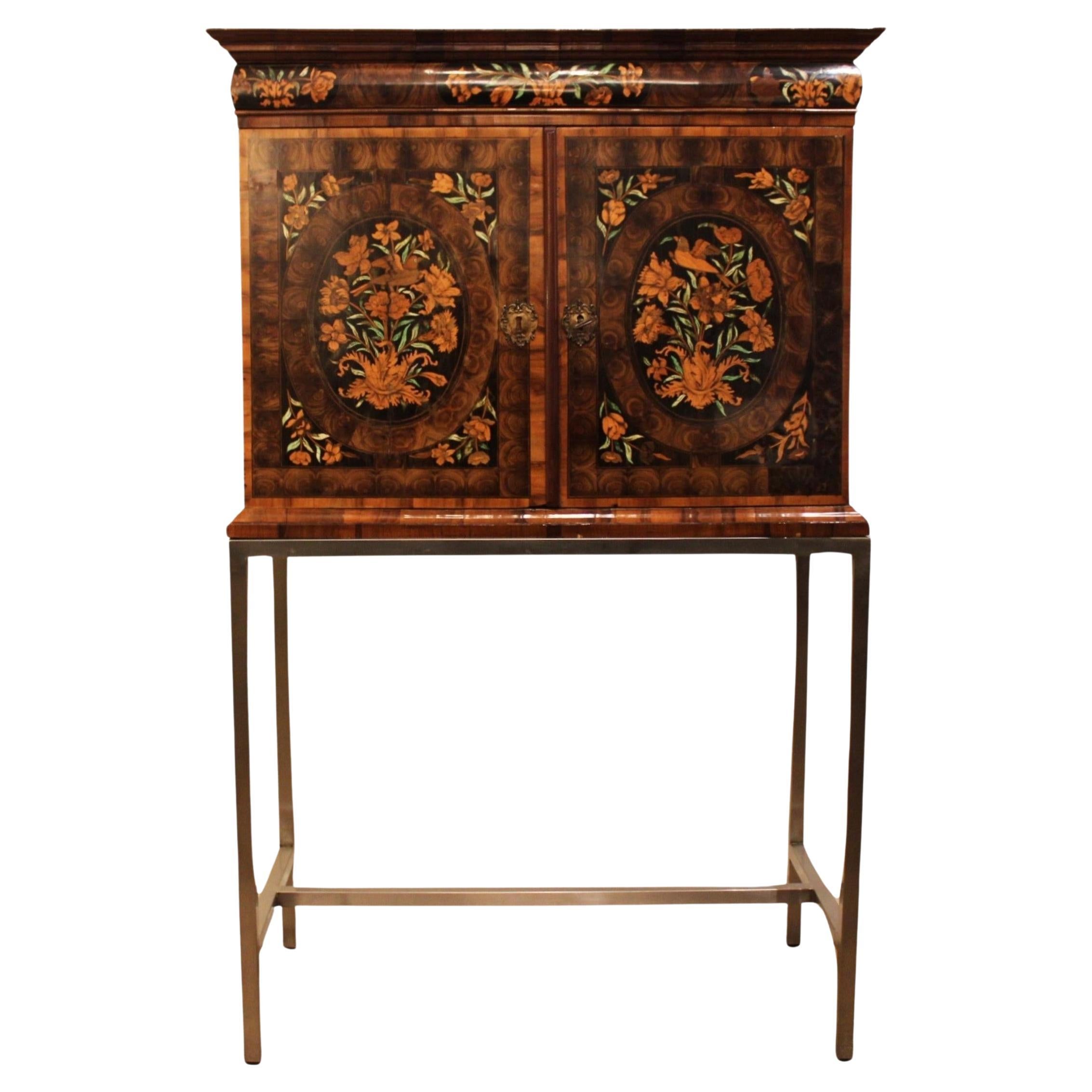 Marquetry cabinet, late 18th century For Sale
