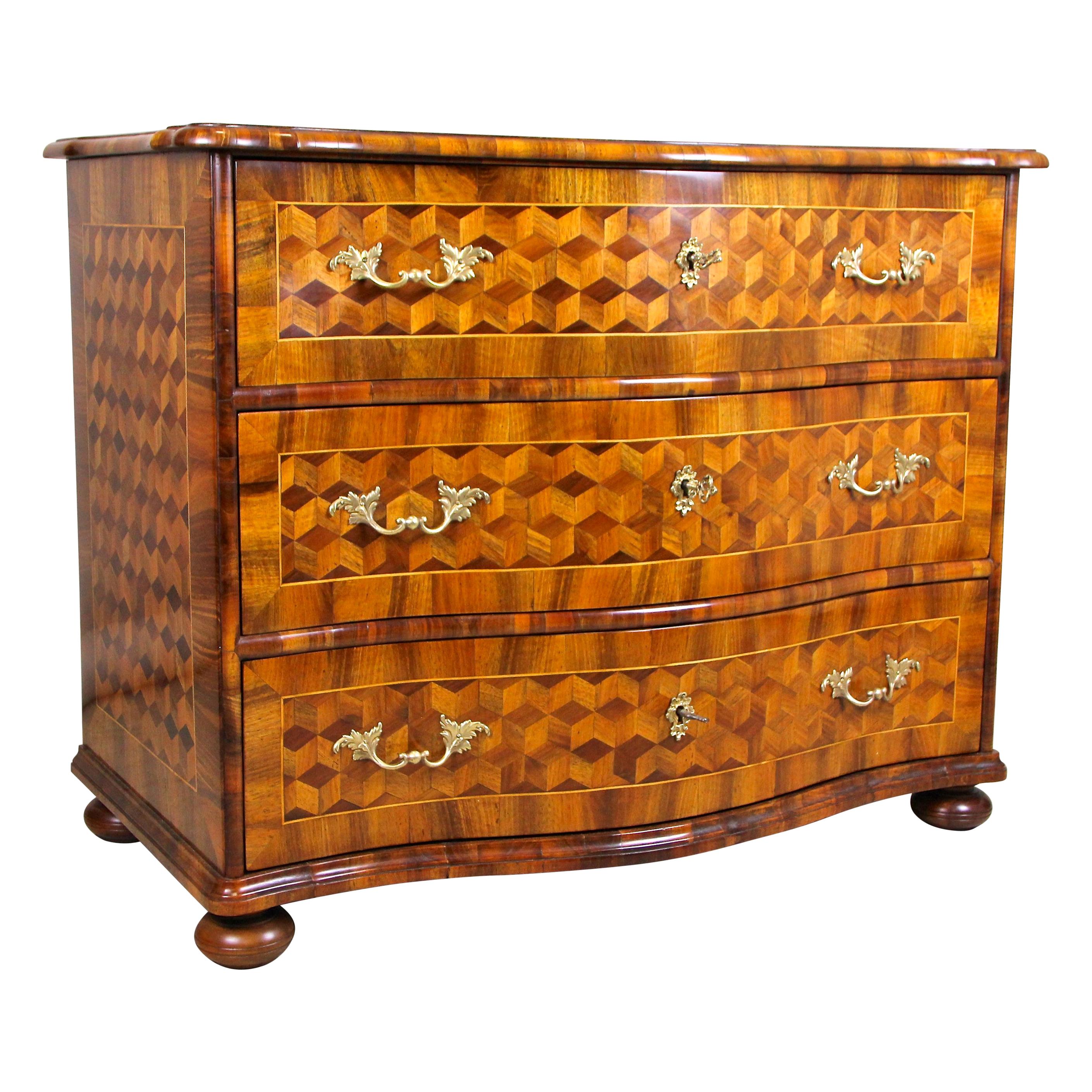 Marquetry Chest of Drawers Baroque 18th Century, Austria, circa 1760