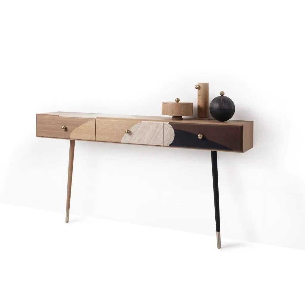 Modern Marquetry Console by Thomas Dariel For Sale