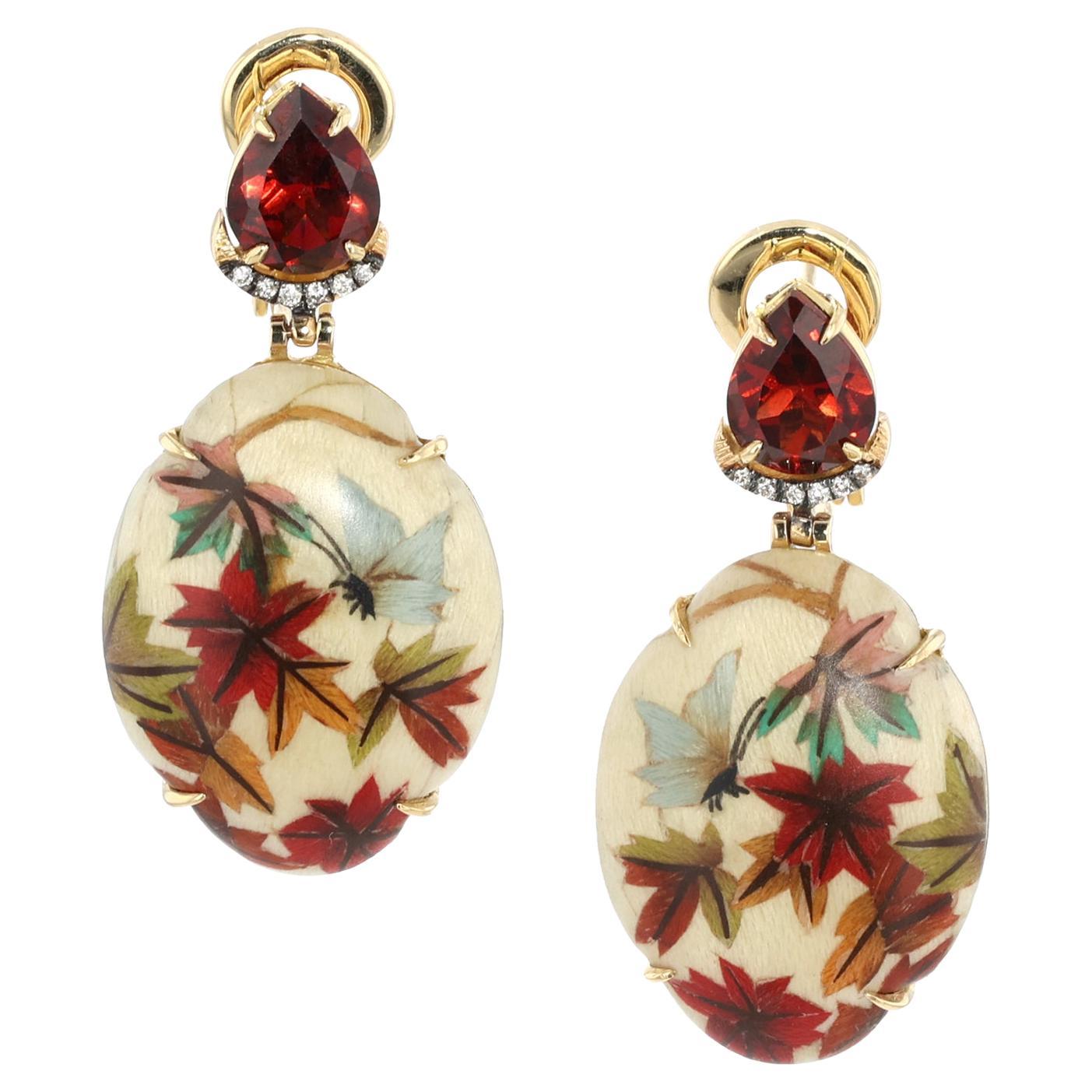 Marquetry Earrings by Silvia Furmanovich