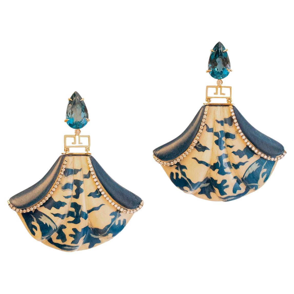 Marquetry Earrings by Silvia Furmanovich