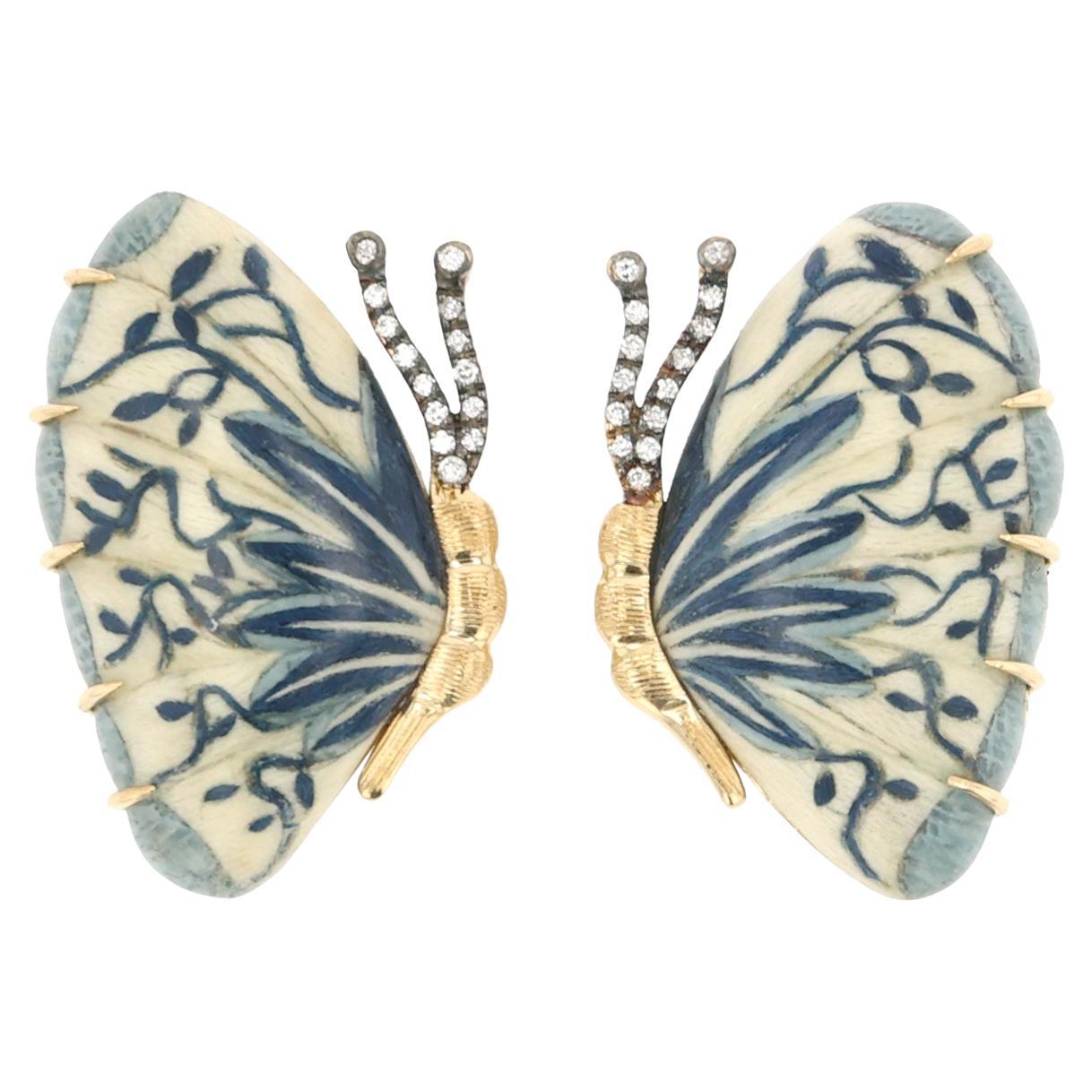 Marquetry Earrings by Silvia Furmanovich