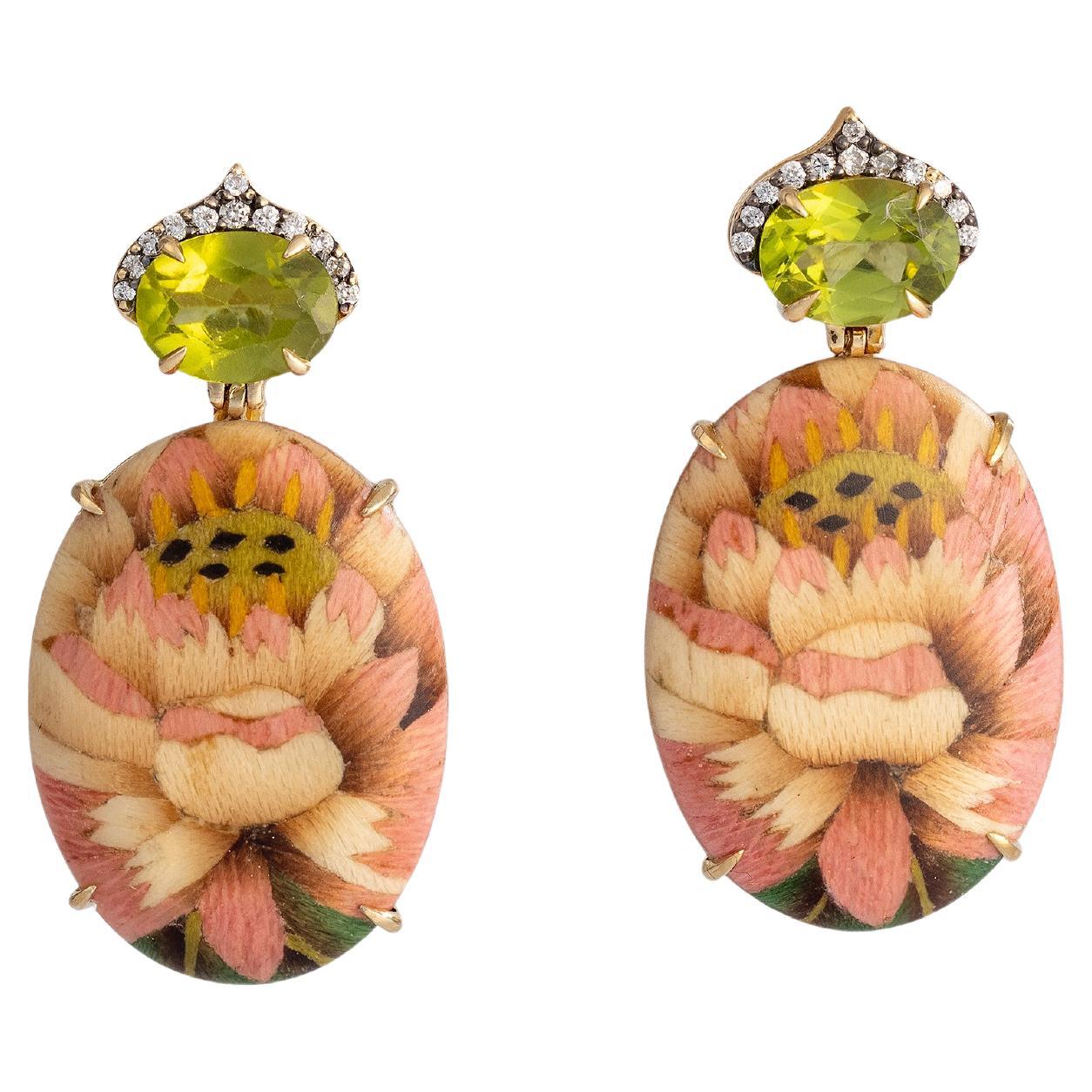 Marquetry Earrings by Silvia Furmanovich