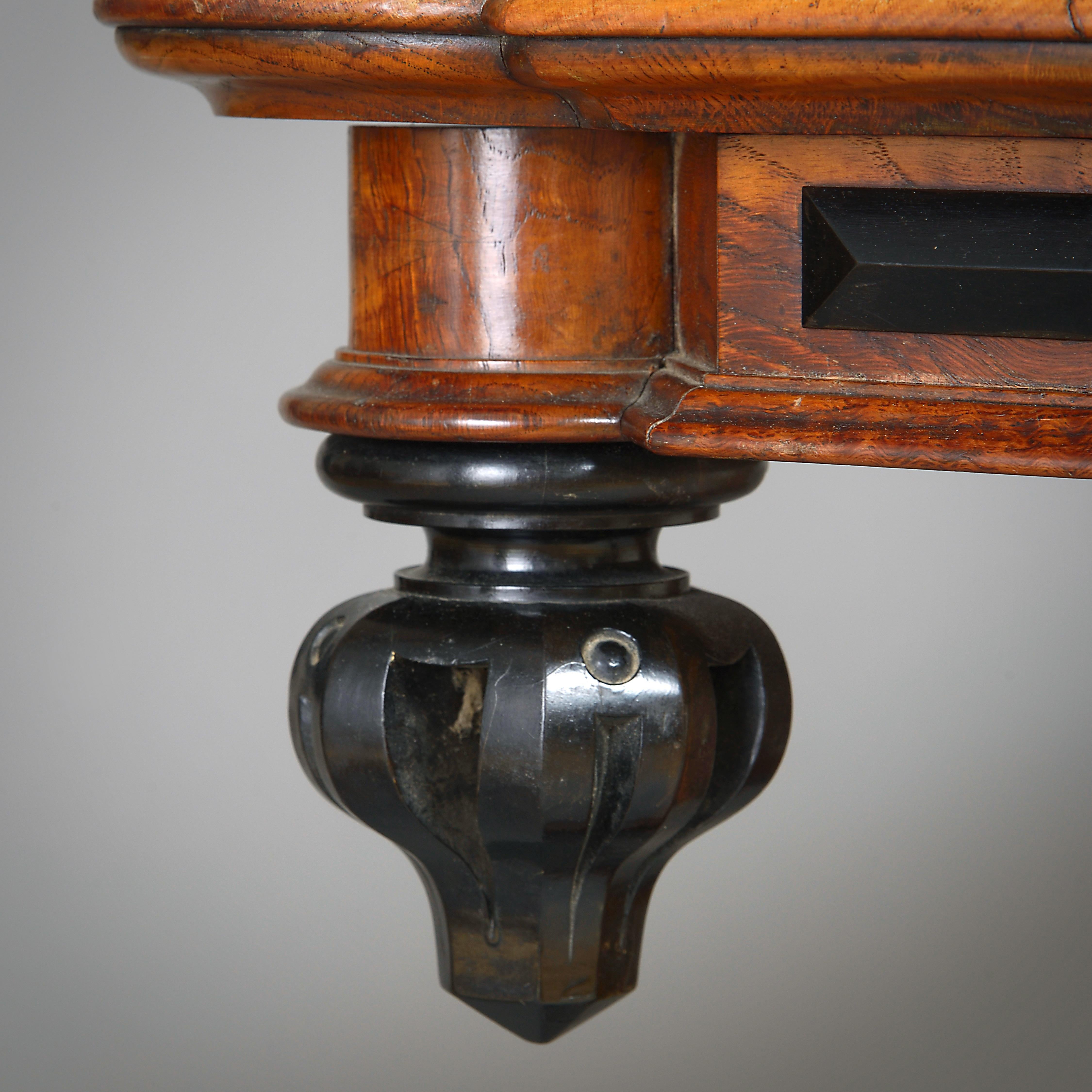 Marquetry-Inlaid Ash and Ebonised Centre Table For Sale 6