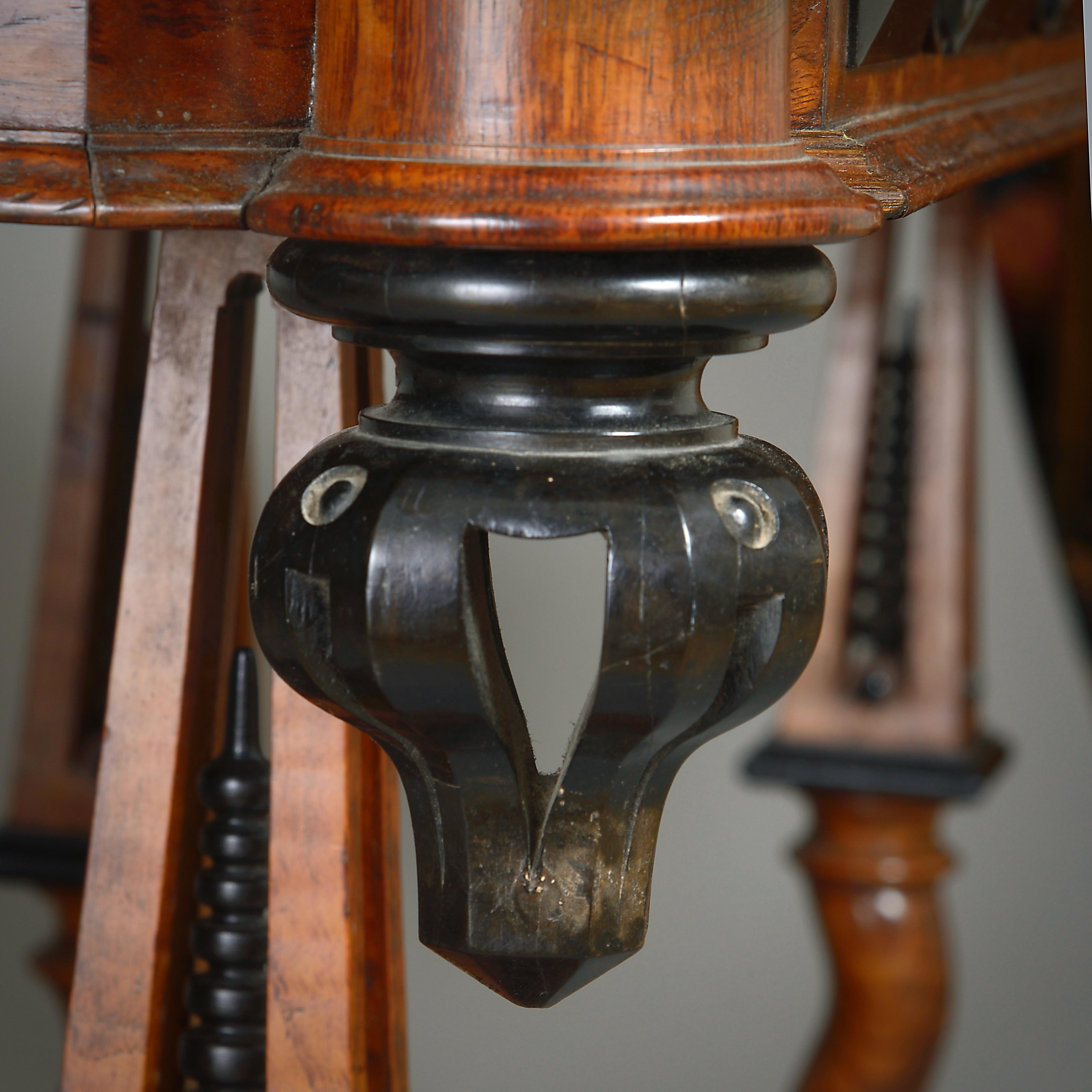 Marquetry-Inlaid Ash and Ebonised Centre Table For Sale 7