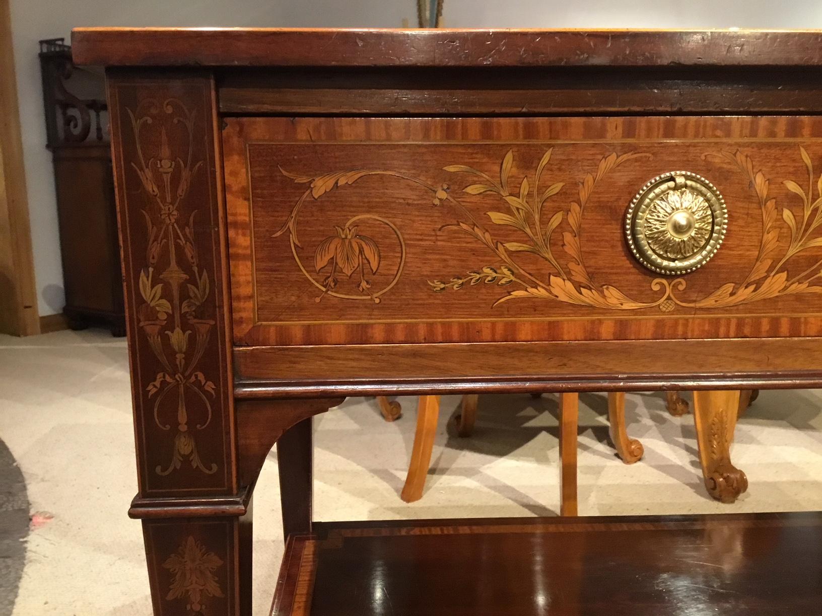 Marquetry Inlaid Edwardian Period Hall or Antique Side Table 9