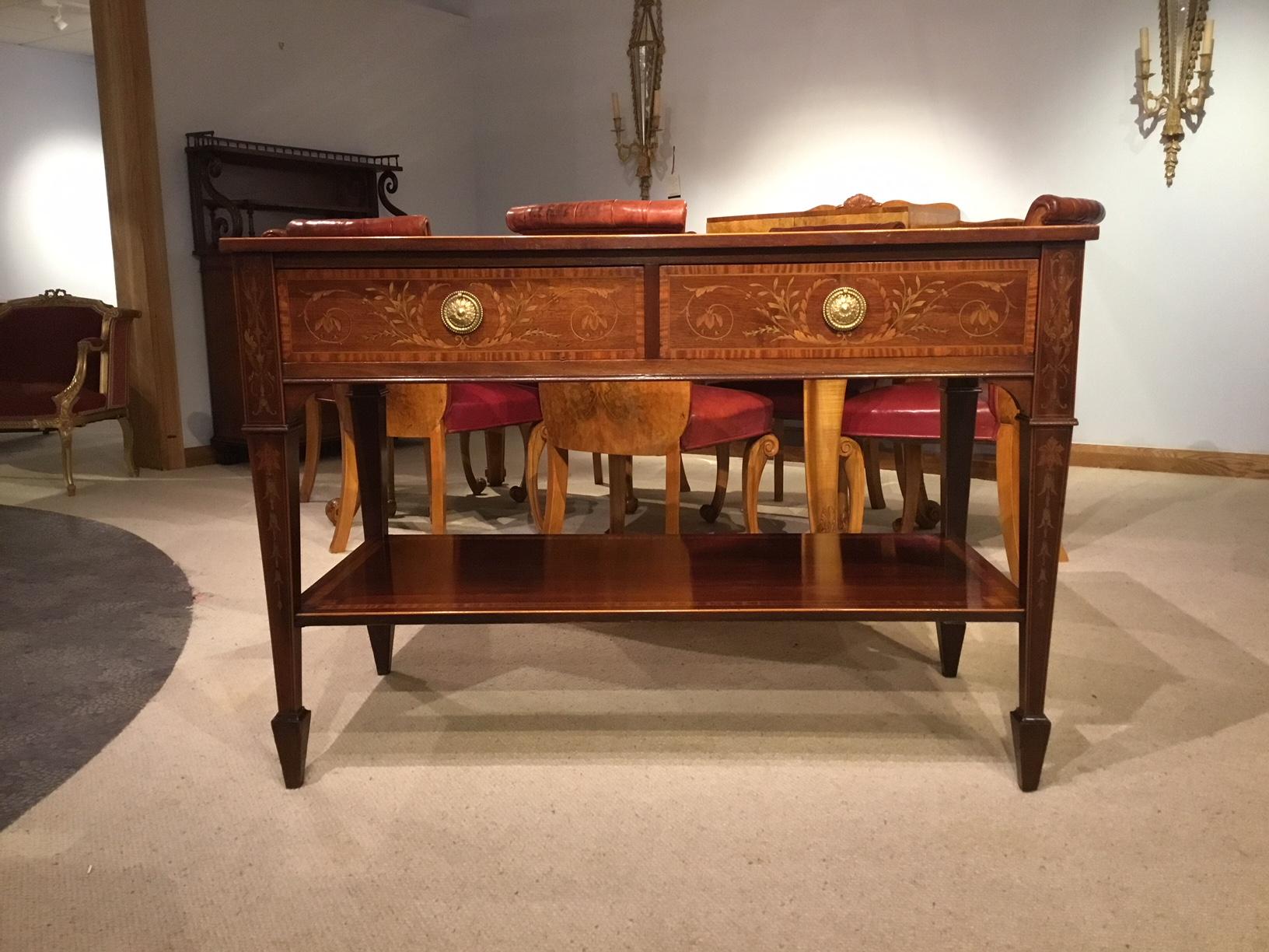 Marquetry Inlaid Edwardian Period Hall or Antique Side Table In Good Condition In Darwen, GB