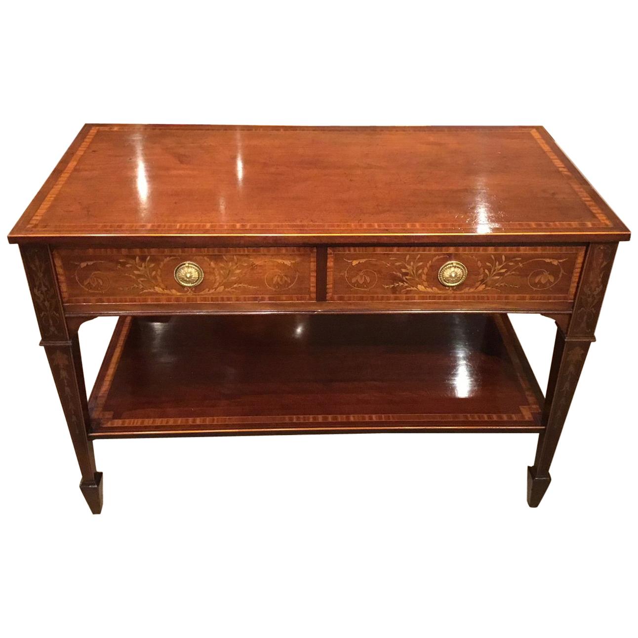 Marquetry Inlaid Edwardian Period Hall or Antique Side Table