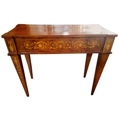 Marquetry Inlaid Entry Table in Neoclassical Style