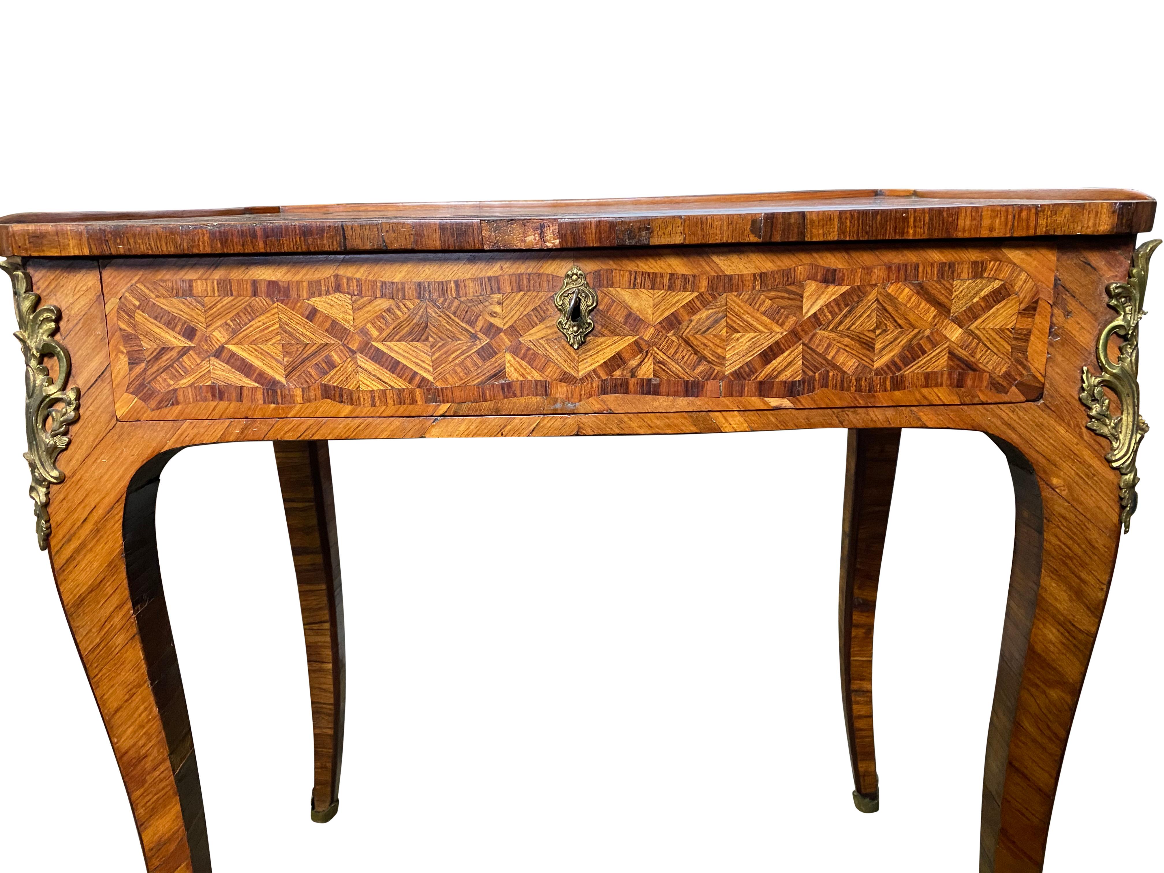 Louis XV Marquetry Inlaid Kingwood Desk, 18th Century For Sale