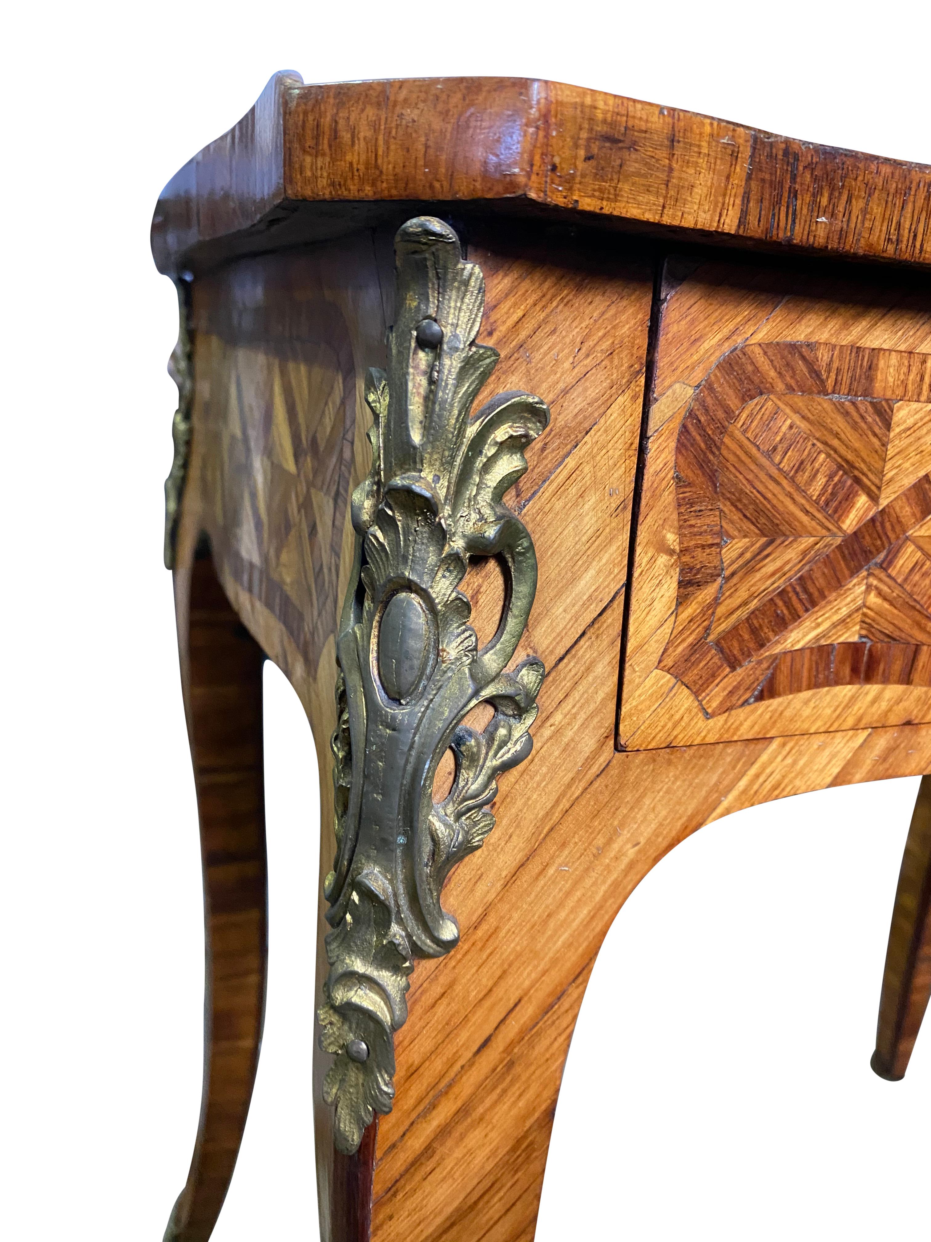 French Marquetry Inlaid Kingwood Desk, 18th Century For Sale