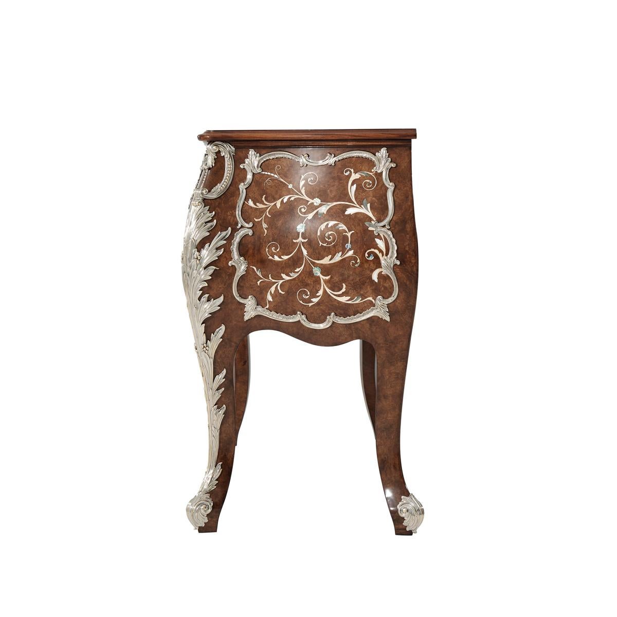 Marquetry Inlaid Louis XV Commode In New Condition For Sale In Westwood, NJ
