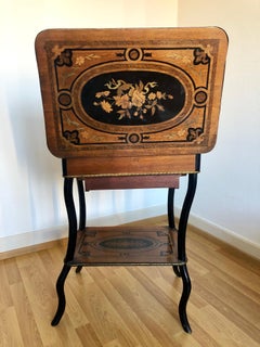 Marquetry Inlaid Louis XV Style Side / Vanity Dressing Table, France SALE
