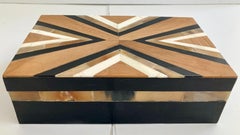 Marquetry Inlayed Covered Moderne Box