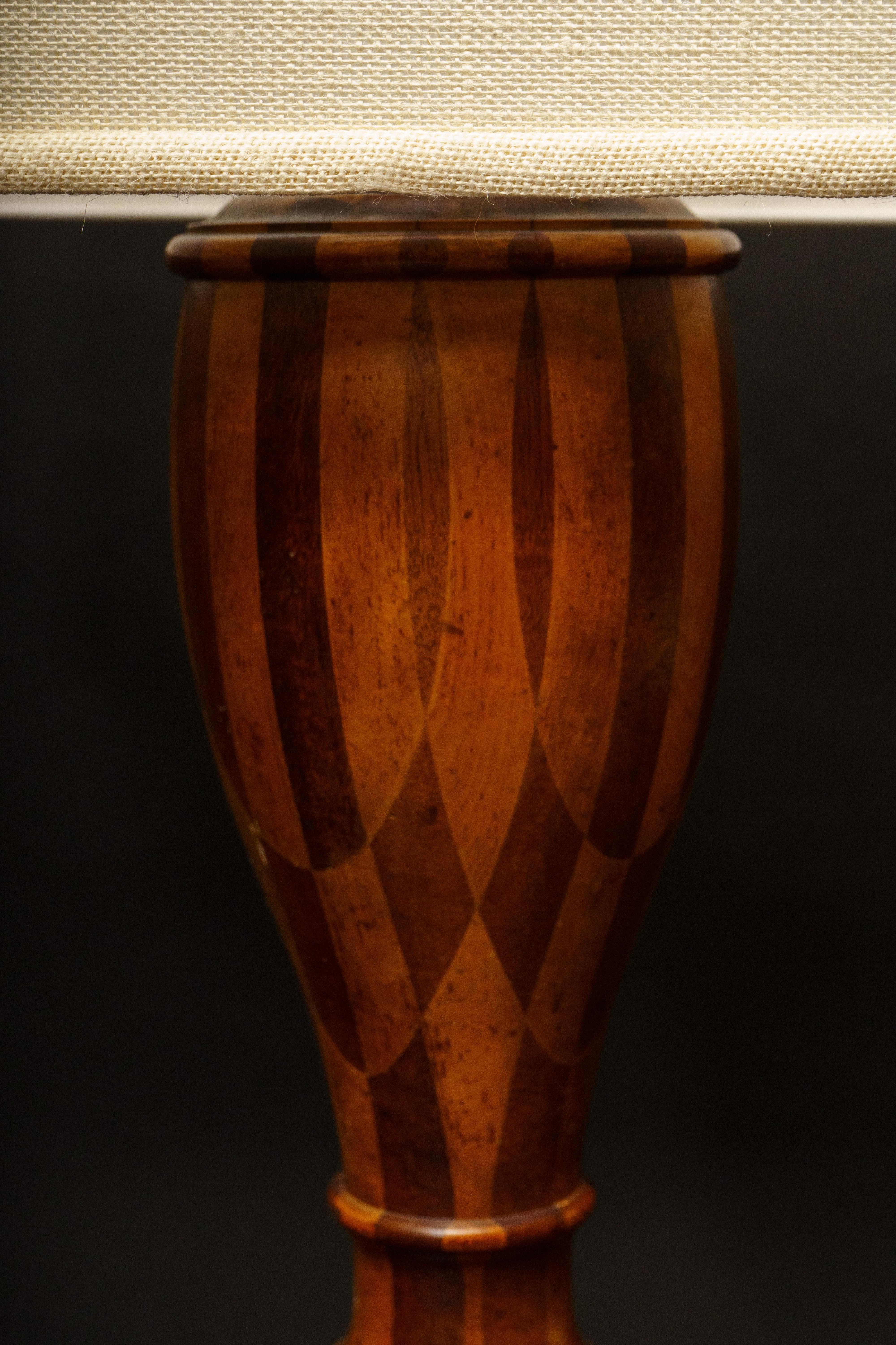 20th Century Marquetry Lamp For Sale