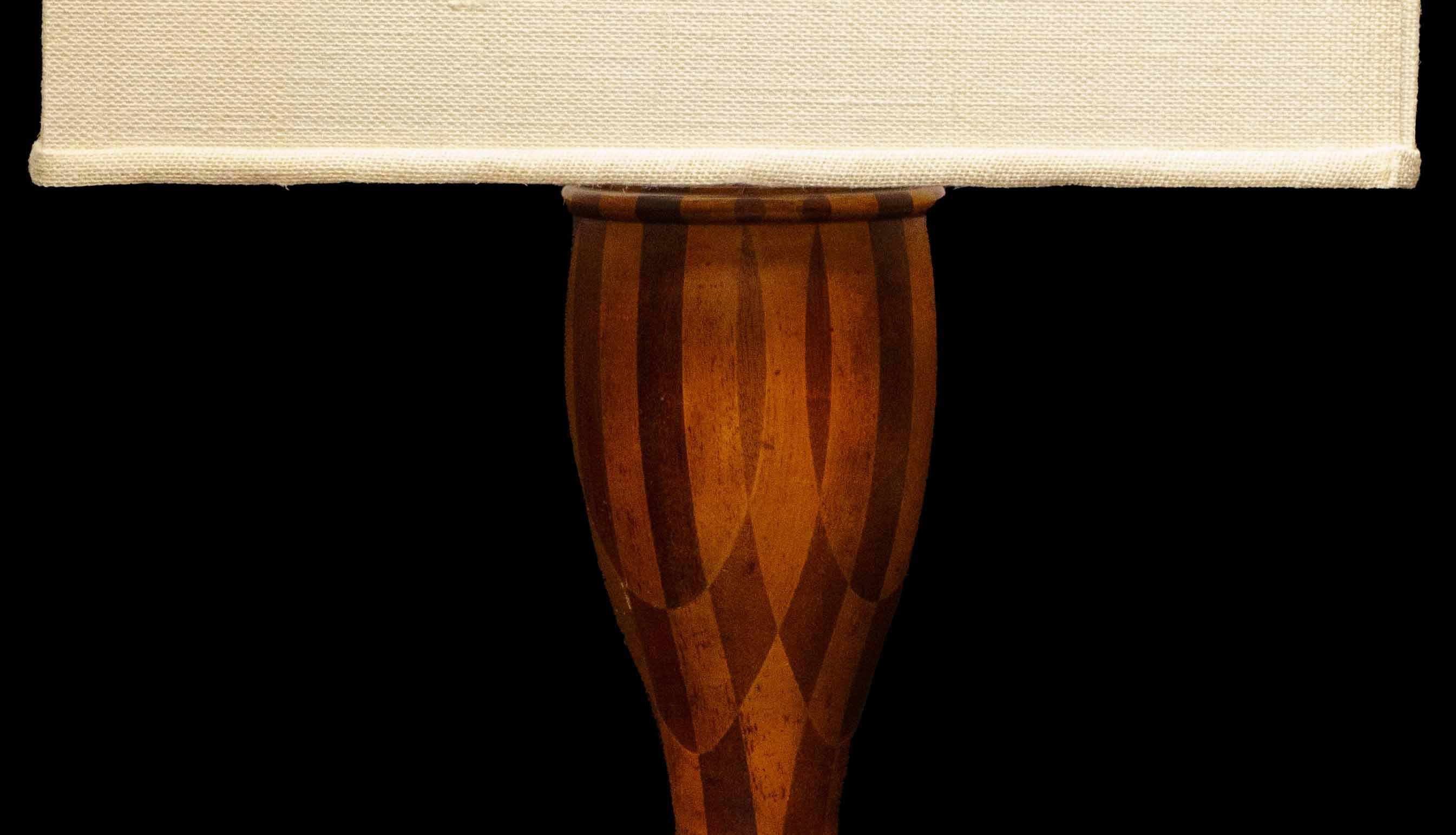 Wood Marquetry Lamp For Sale