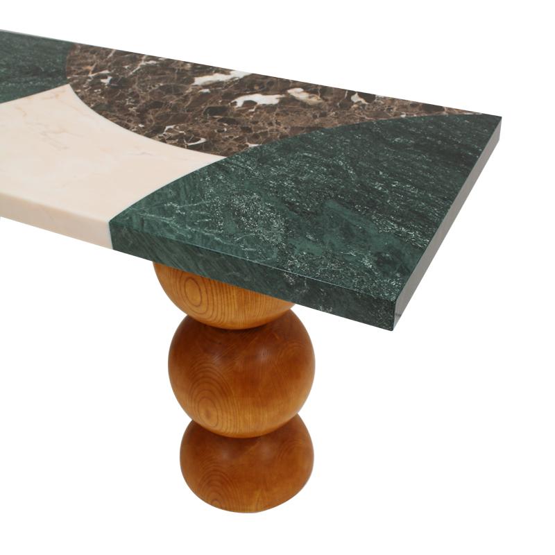 Marquetry Marble Console by L.A. Studio, Spain For Sale 6