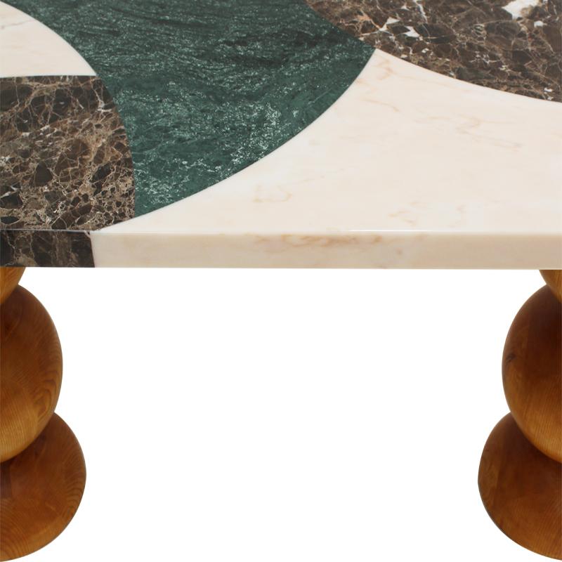 Marquetry Marble Console by L.A. Studio, Spain For Sale 7