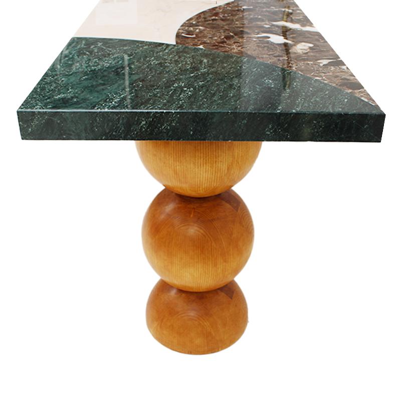 Contemporary Marquetry Marble Console by L.A. Studio, Spain For Sale
