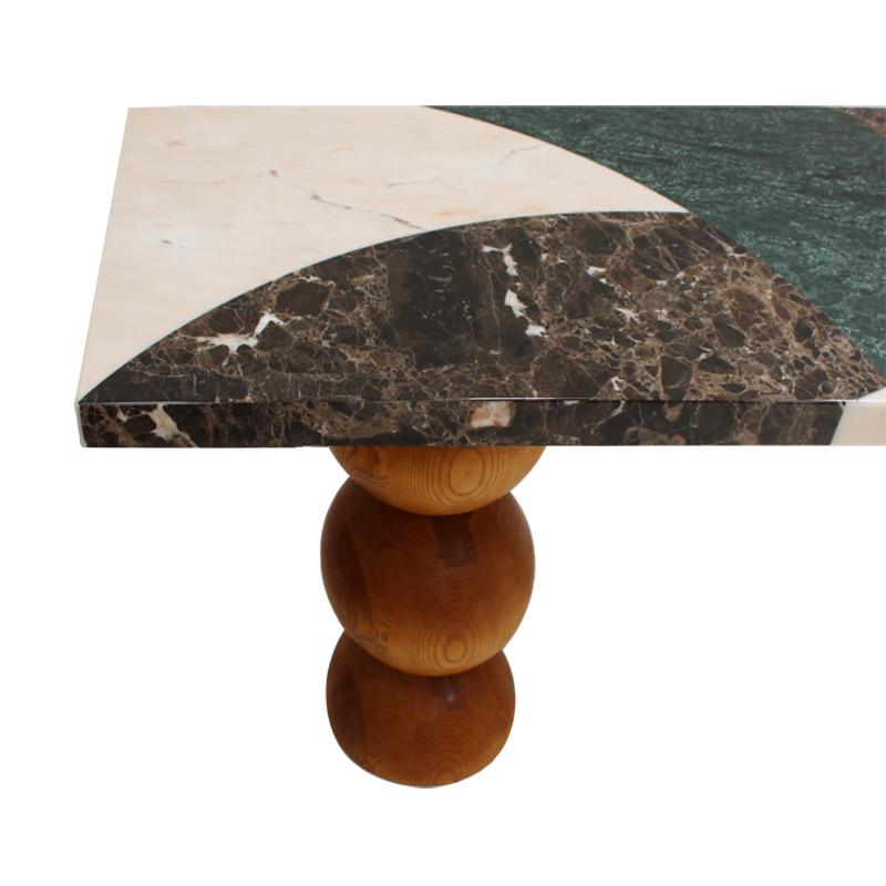 Marquetry Marble Console by L.A. Studio, Spain For Sale 4