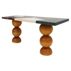 Marquetry Marble Console by L.A. Studio, Spain