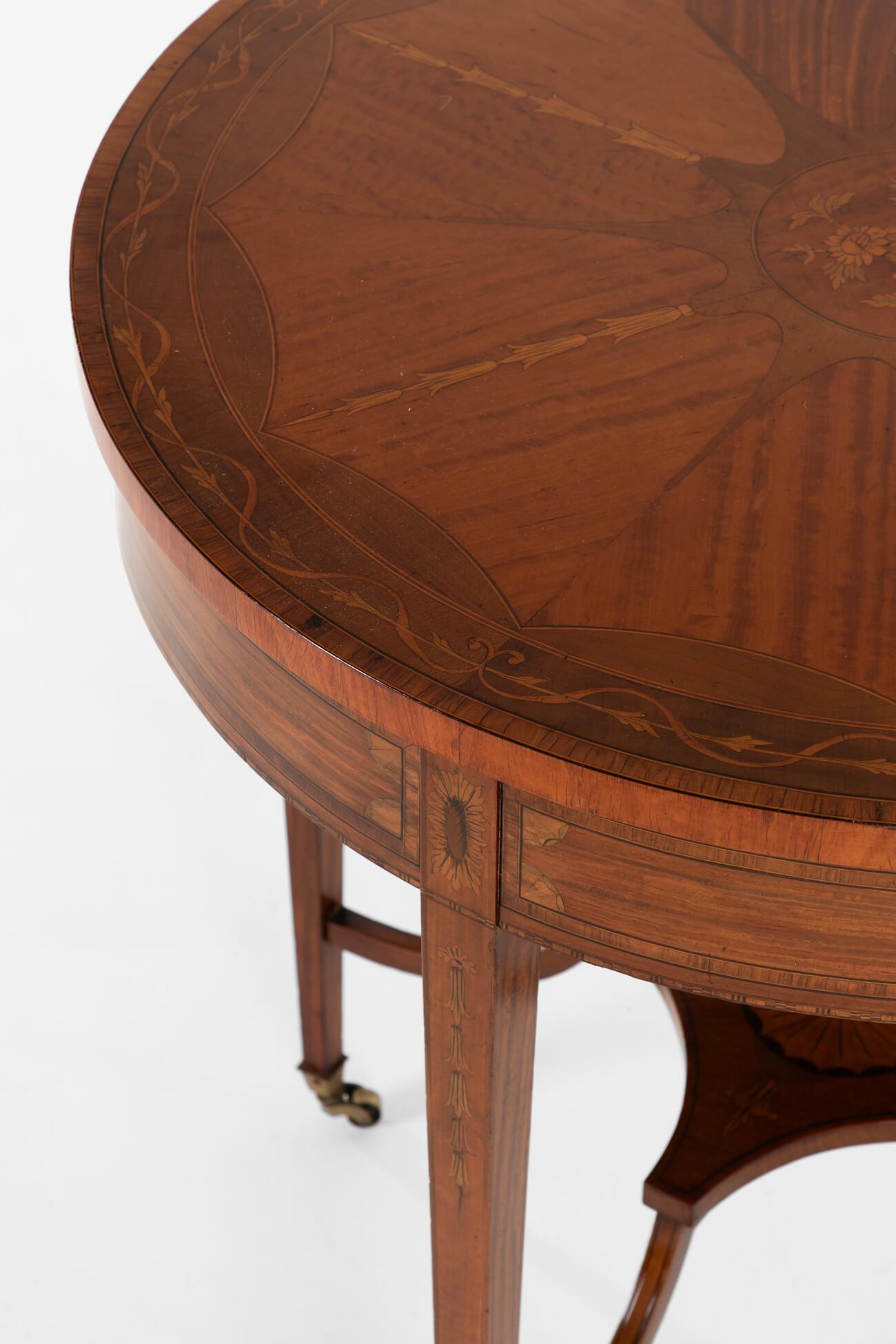 Mahogany Marquetry Occasional Table