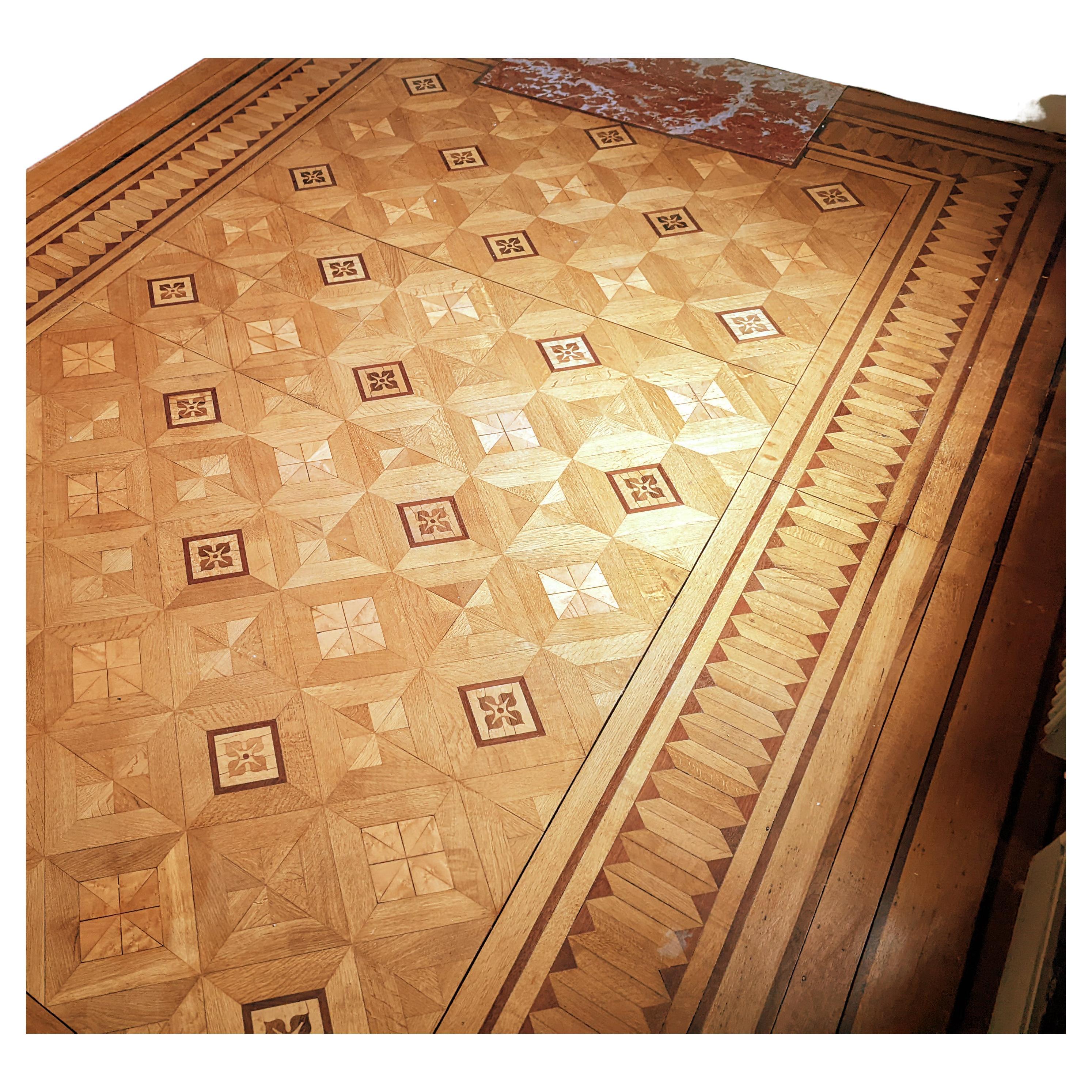Marquetry parquet. Late 19th century For Sale