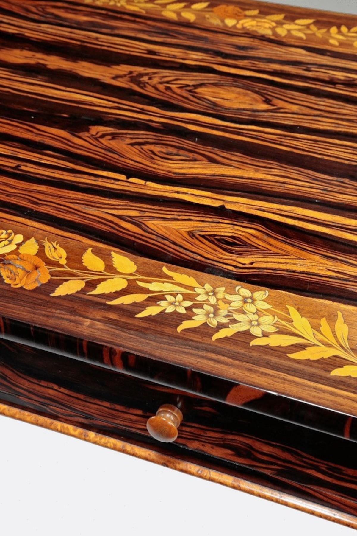 Marquetry Regency Library Table In Good Condition In Lymington, Hampshire